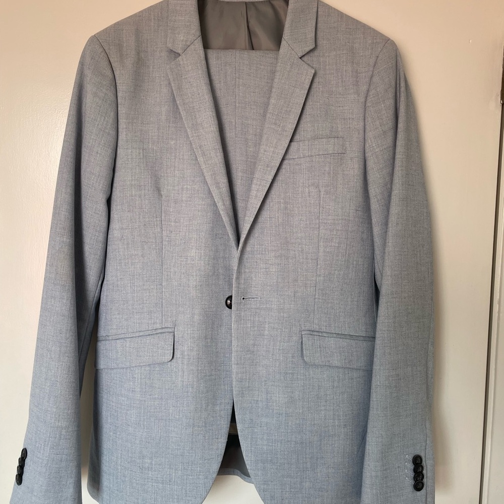 TOPMAN mixed linen suit